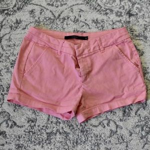 Pink denim shorts